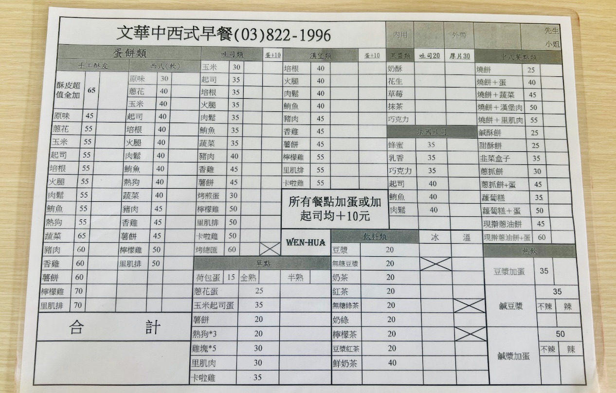 花蓮最強早餐｜手桿酥皮蛋餅『文華早餐專賣店』價格、菜單、開放式爆漿韭菜盒 @梅格(Angelababy)享樂日記