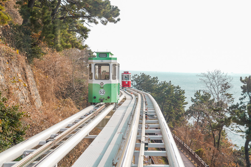 釜山景點｜海雲台藍線公園海岸列車・天空膠囊列車票購買、免費天空步道 @梅格(Angelababy)享樂日記