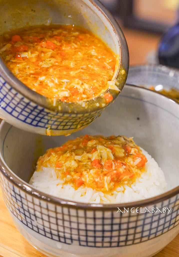 廣東越秀區美食『蟹叁宝』蟹參寶蟹黃金撈（飯）、蟹粉小籠包 @梅格(Angelababy)享樂日記